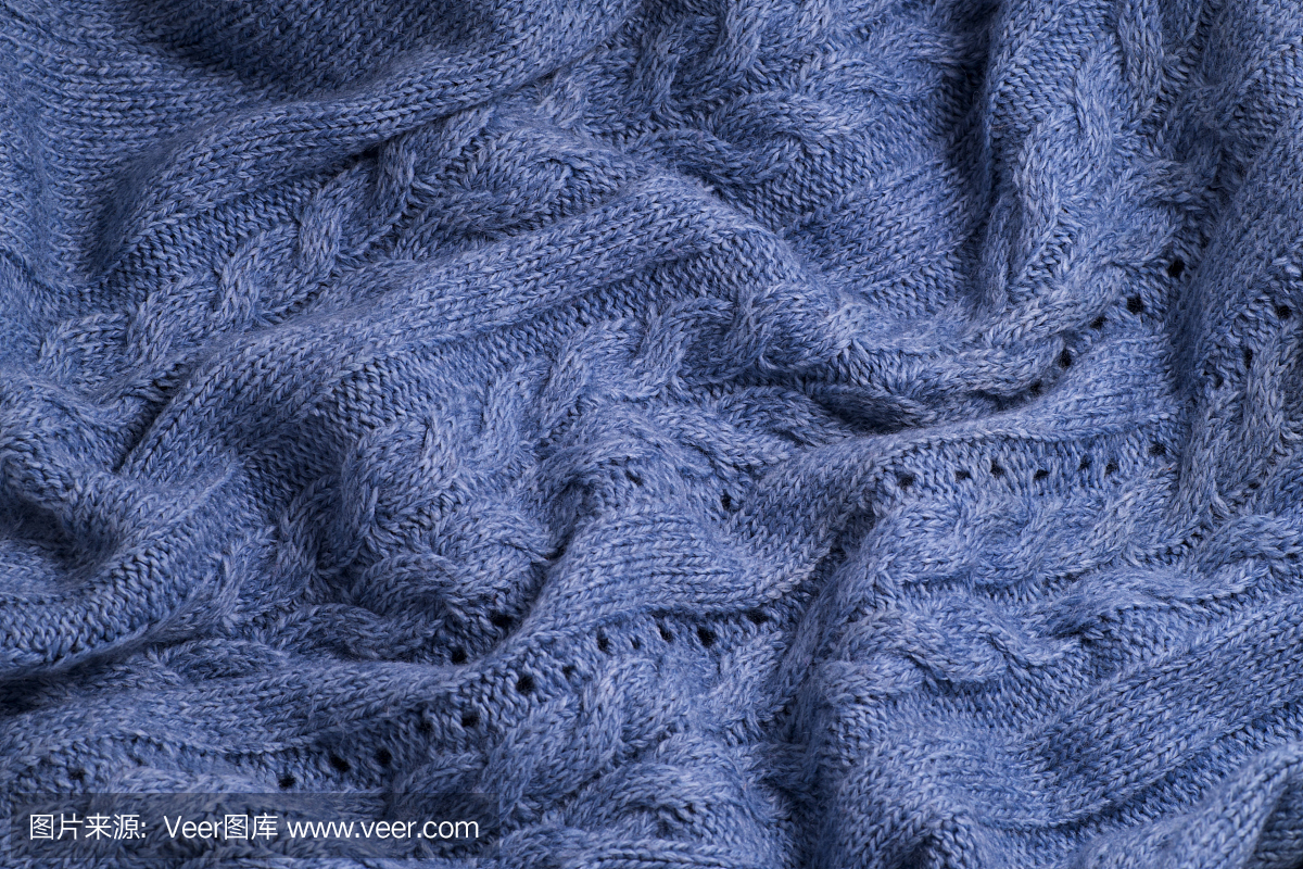 一種藍色針織毛織品的質地。背景