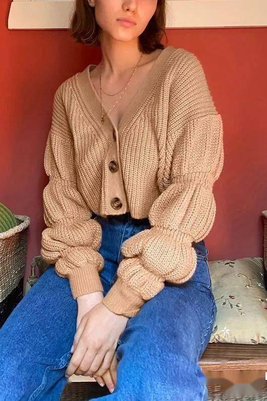 2021 2022秋冬女裝慵懶毛織開衫